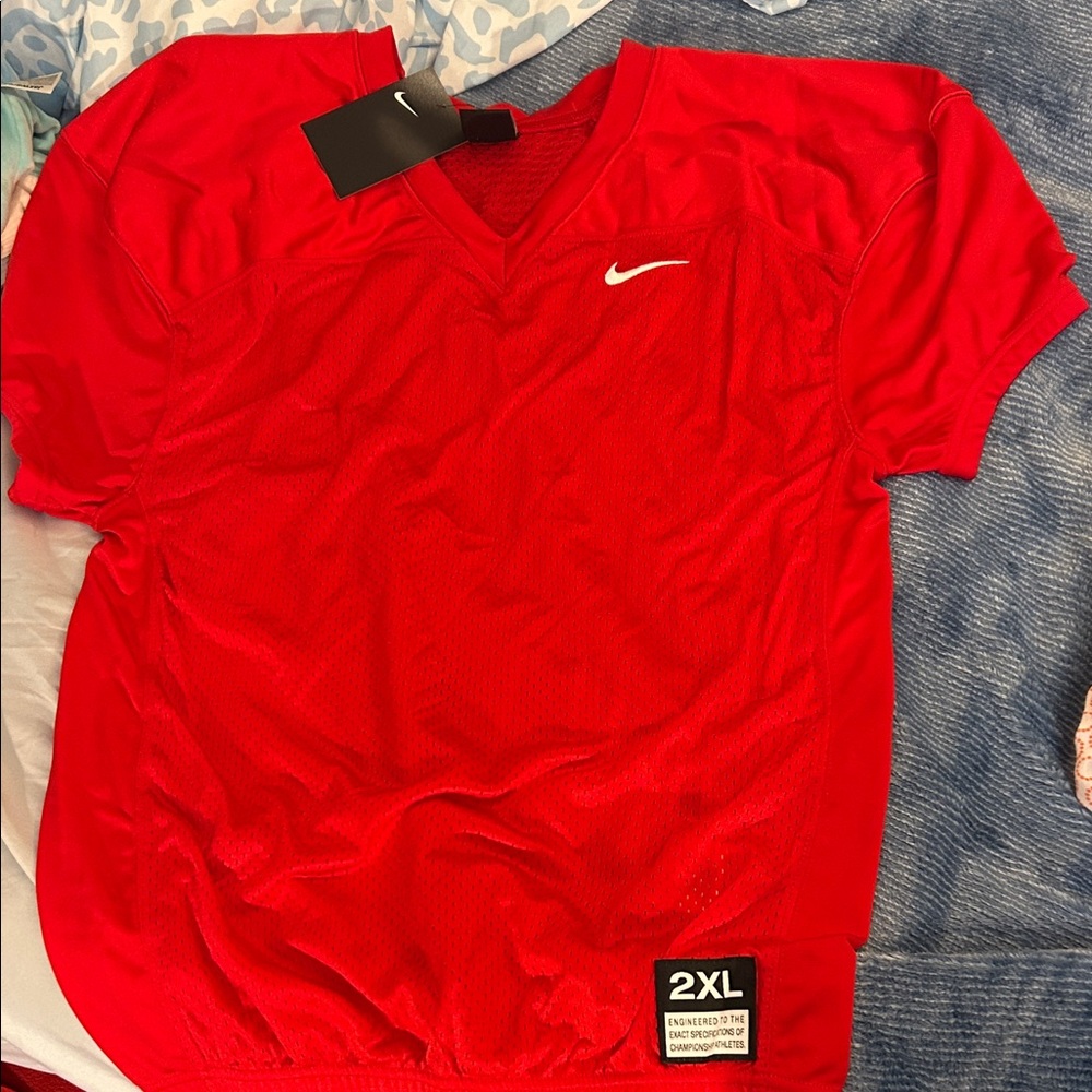 Nike Men's Bold Red V-Neck Jersey